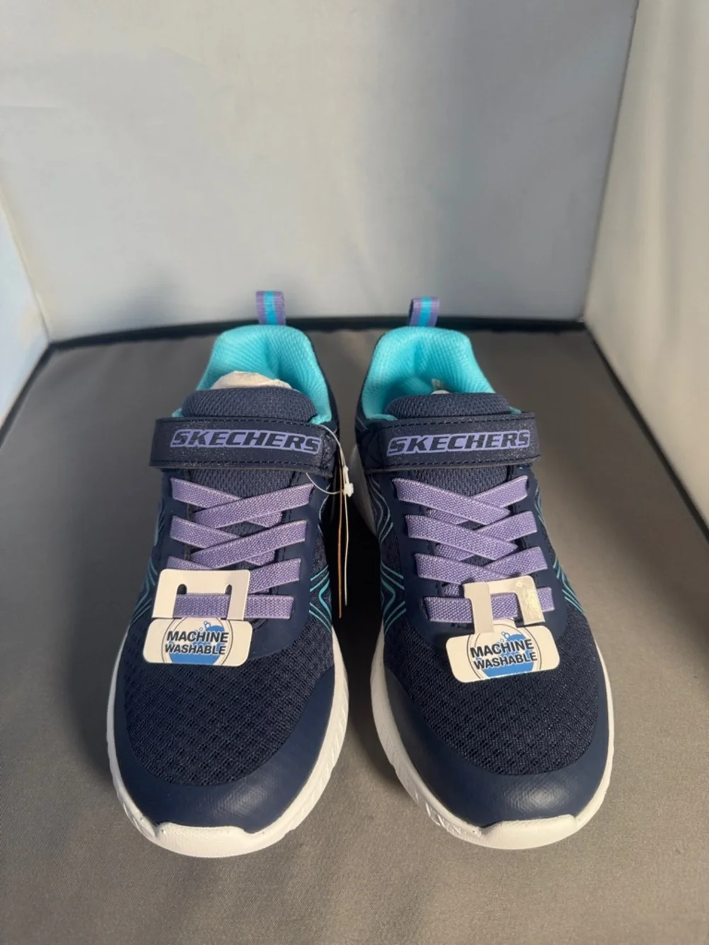 Skechers Kids Navy & Teal‎ Athletic Sneakers new inbox.